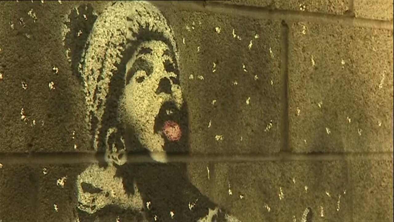 Banksy work on industrial workers in Wales  