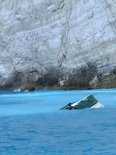 Undated handout photo issued by Sharon Robinson Palmer, of a capsized boat