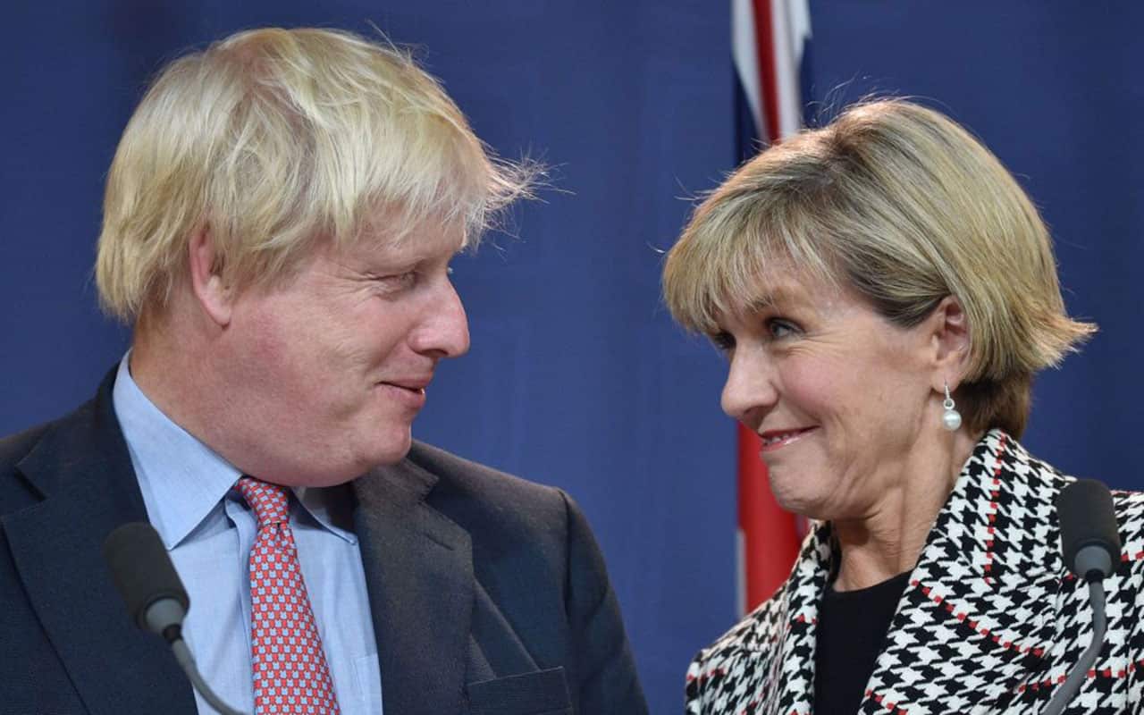 Johnson and Bishop attend a press conference in Sydney on July 27, 2017.