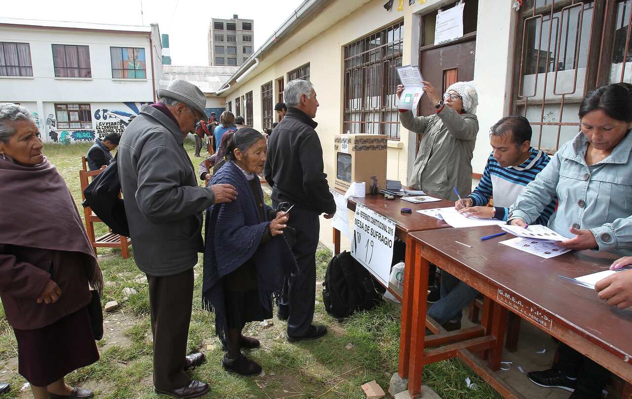 Bolivians prepare to cast their vote in El Alto, Bolivia.