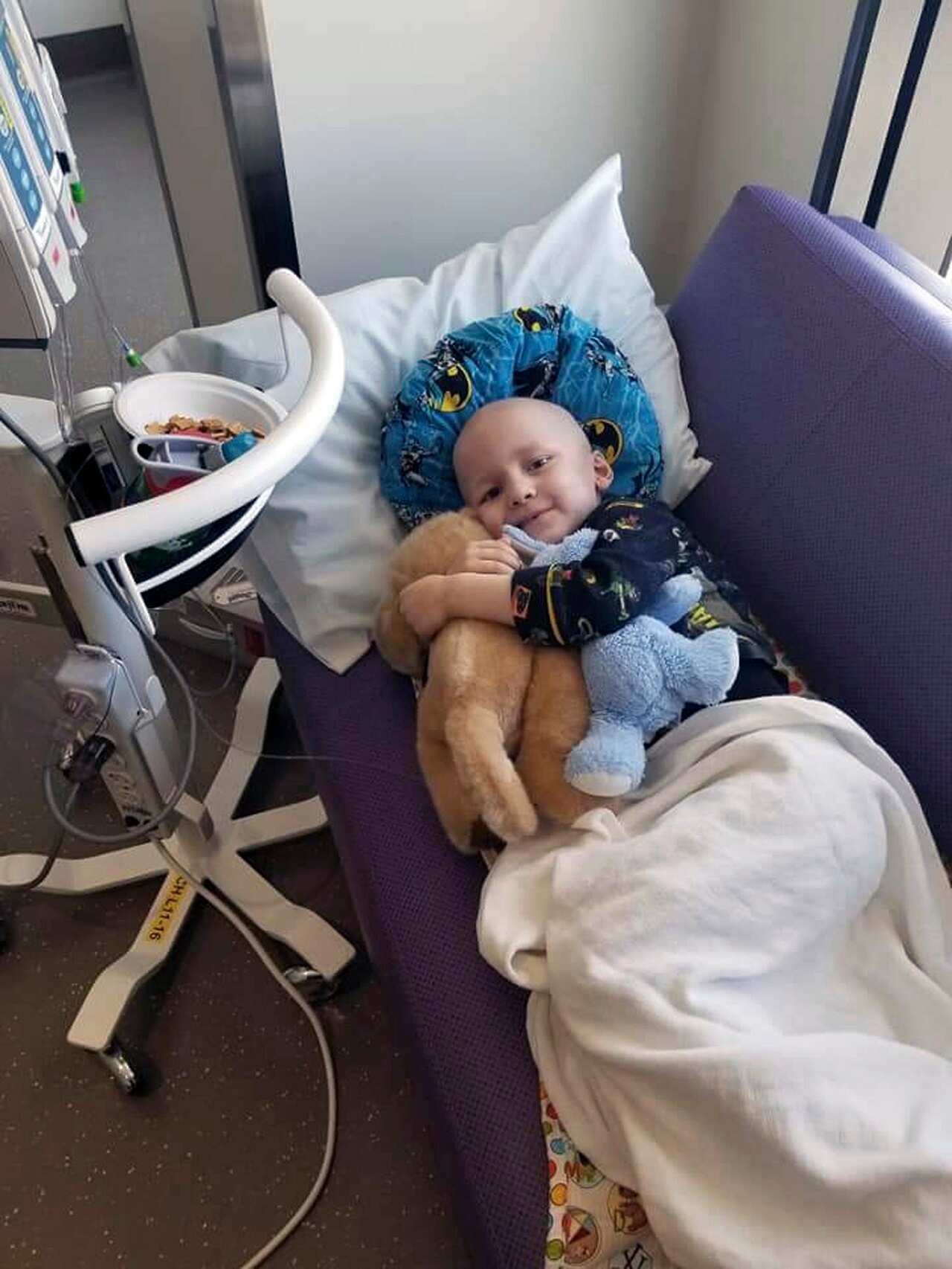 Garrett Matthias in an Iowa City hospital.