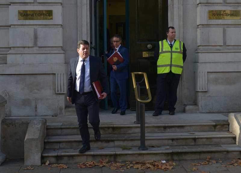 Chief Minister of Gibraltar, Fabian Picardo, leaves the Cabinet office in Westminster, London.