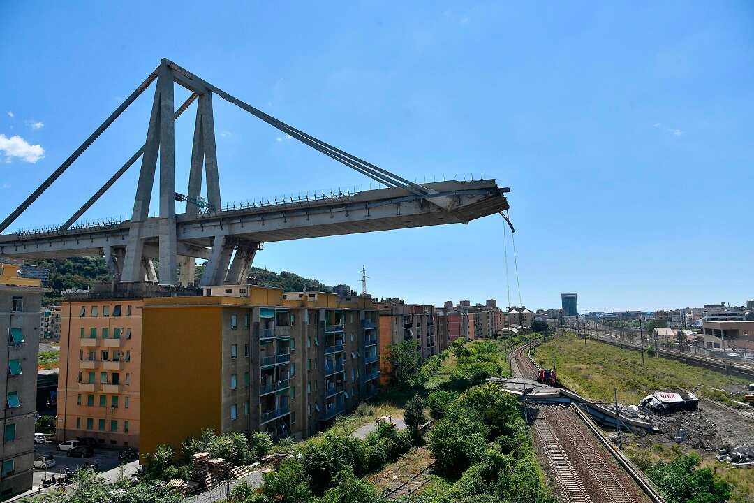 The Morandi highway bridge that collapsed in Genoa.