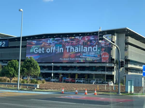 The controversial ad was spotted at the Brisbane airport.