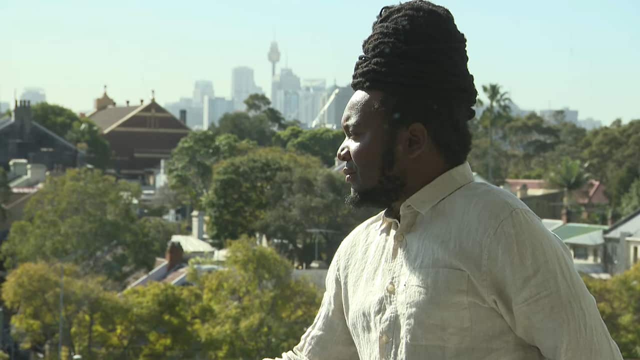 Bruce Mutsvairo at his Sydney home. 