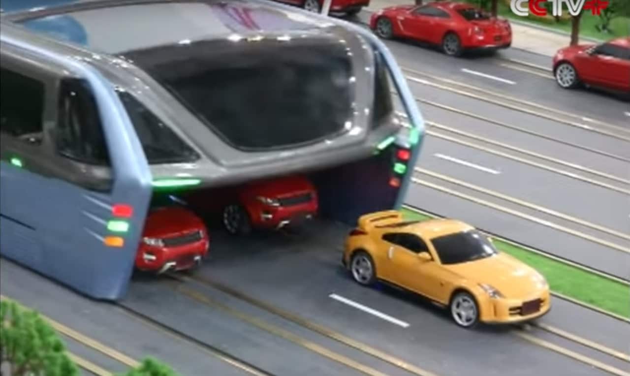 Elevated bus, China