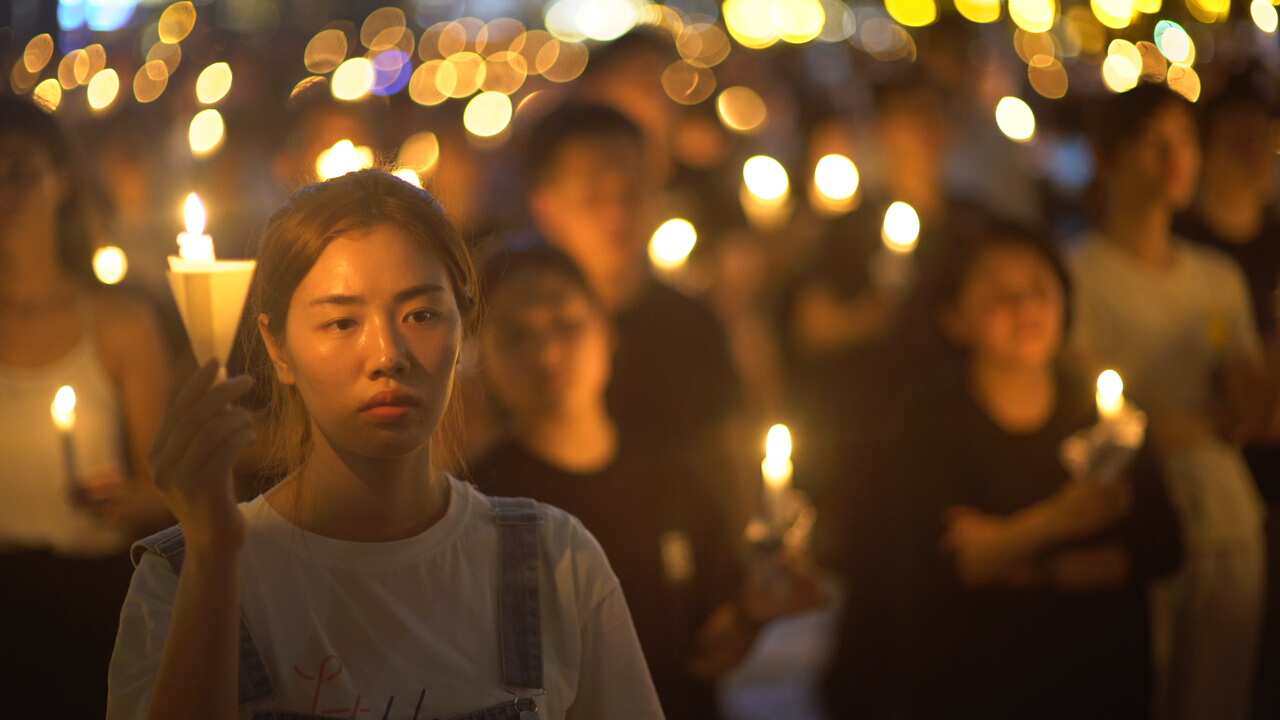 One of the vigil attendees