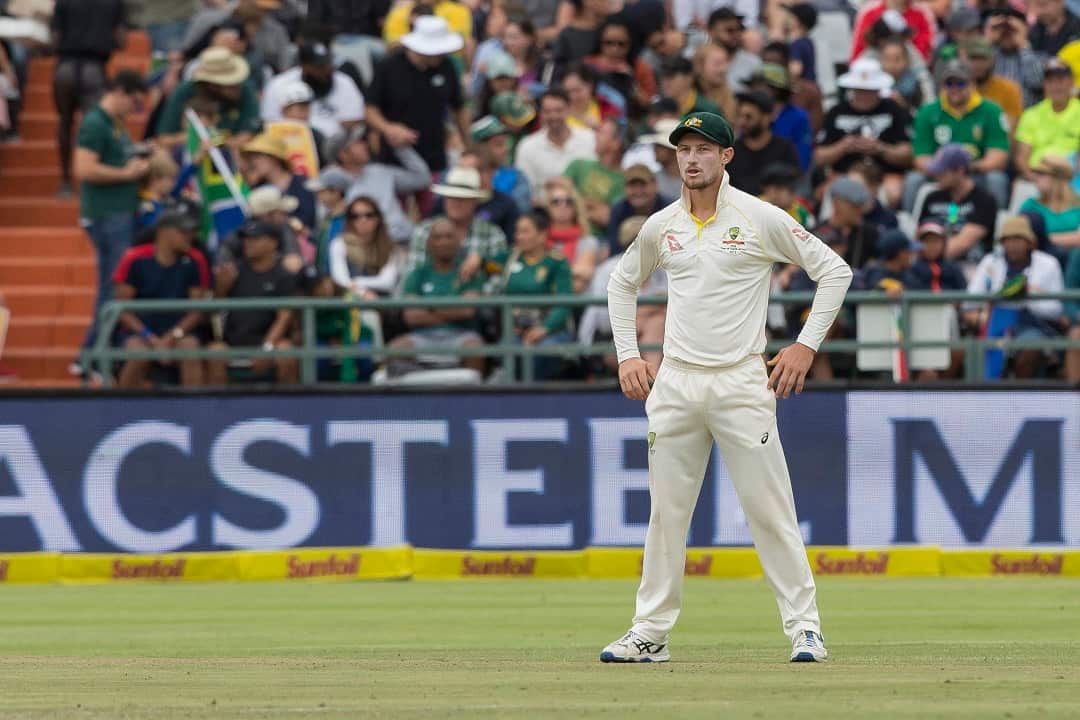 Cameron Bancroft used tape while working on the ball in the post-lunch session.