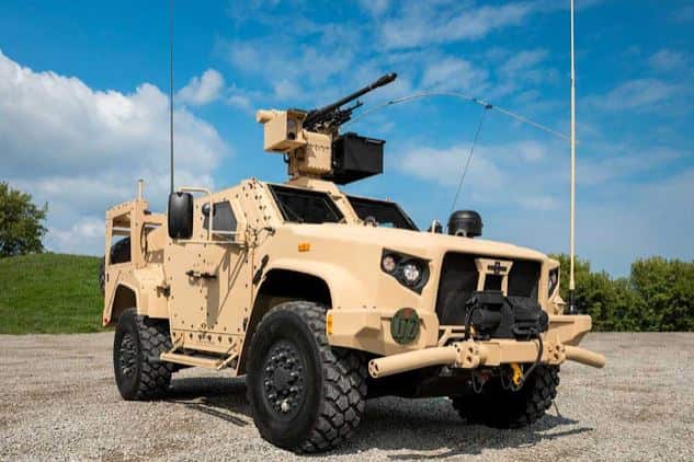 EOS's R400s attached to a military vehicle.
