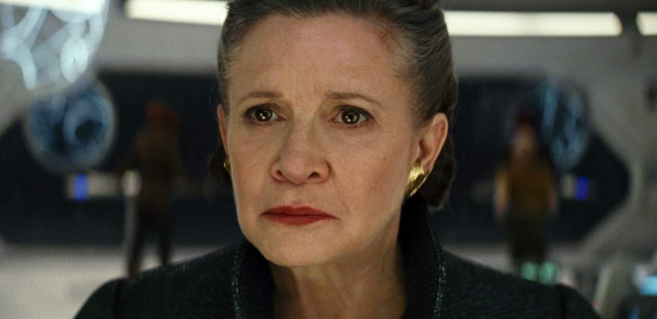 Carrie Fisher as General Leia in "Star Wars: The Last Jedi".