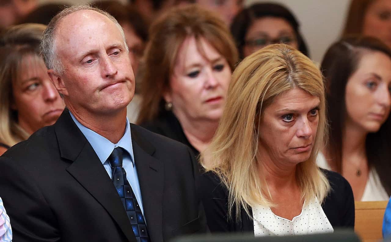 Michelle Carter's parents David and Gail Carter listen at her sentencing in court (AAP)