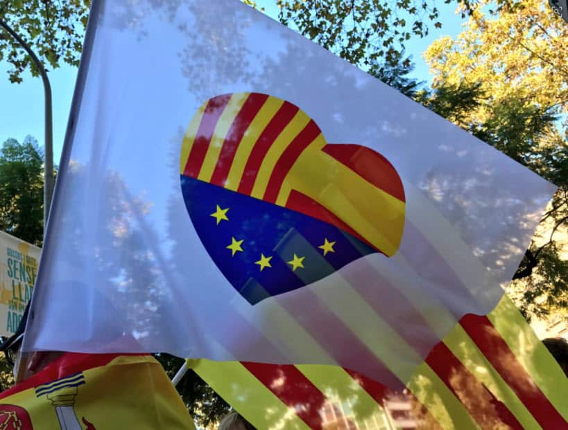 A flag raised during the most recent protest.