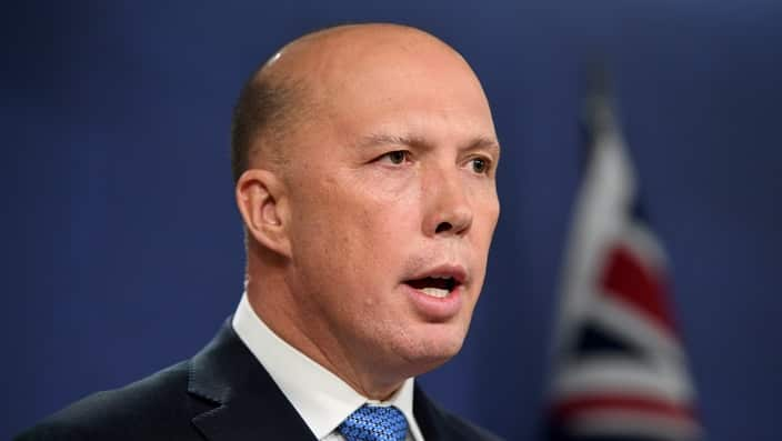 File: Home Affairs Minister Peter Dutton 