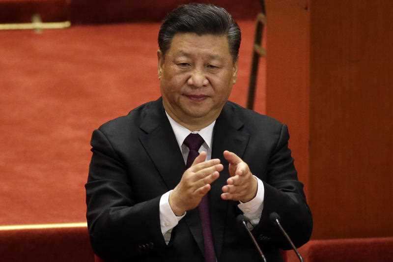 President Xi Jinping delivers a speech during a ceremony to mark the 40th anniversary of China's "reform and opening up" at the Great Hall of the People.