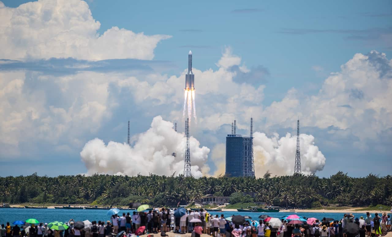 The Tianwen-1 Mars probe is launched from Wenchang City, Hainan Province, China, July 23, 2020.