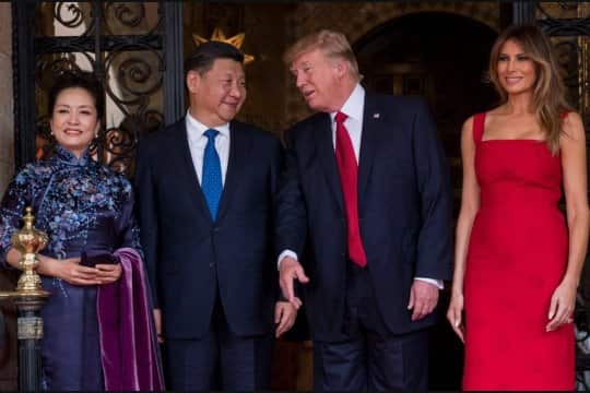 Donald Trump's change in tone toward China.