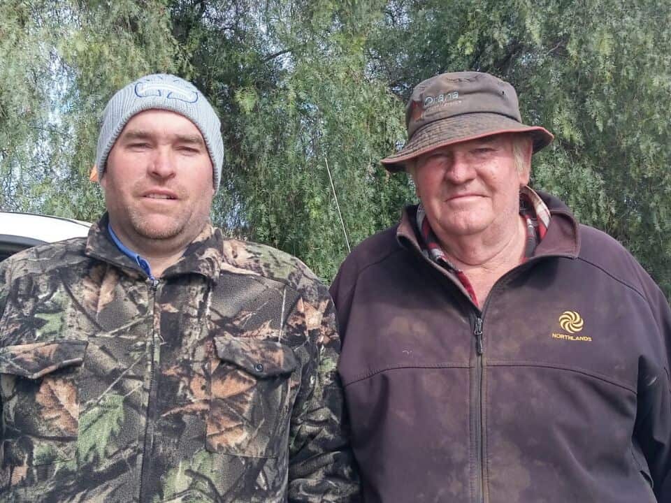 Farmer John Haycock and his son Chris.