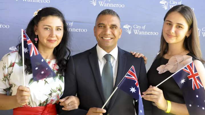 Although flags are often associated with right-wing groups, they are also embraced by new citizens.