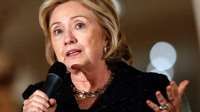 Former US Secretary of State Hillary Clinton