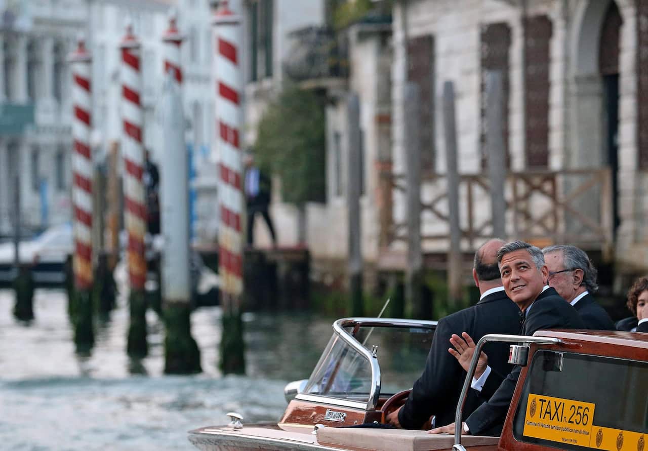 George Clooney in Venice for his wedding