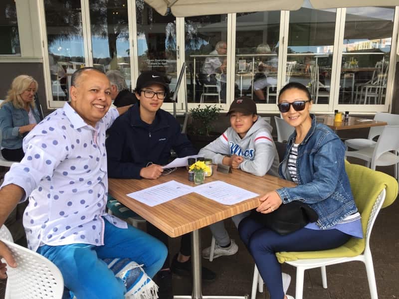 Ashraf Saleh with his wife Kit, and their two kids.