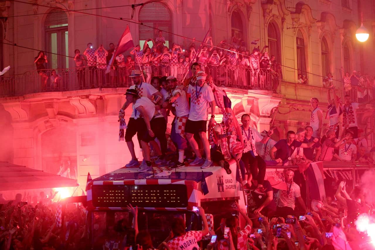 Croatian national football team arrives in Zagreb