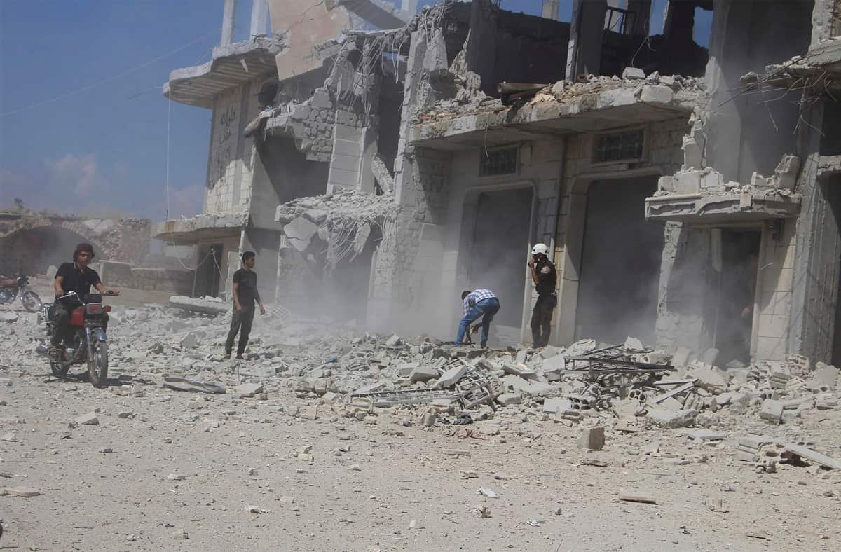 Reports that government and Russian forces have resumed their bombing against the oppositions last stretch of territory in the country, September 2018.