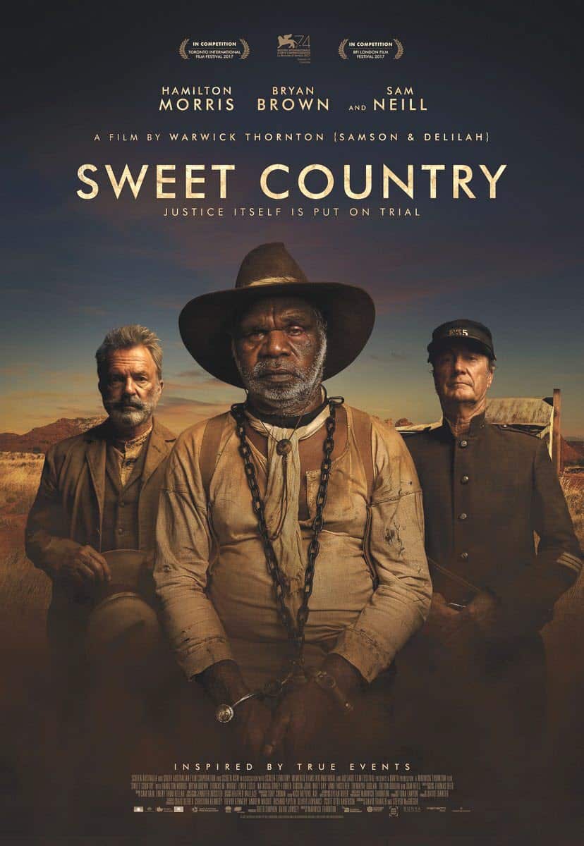 (L-R) Sweet Country stars Sam Neill, Hamtilton Morris and Bryan Brown.