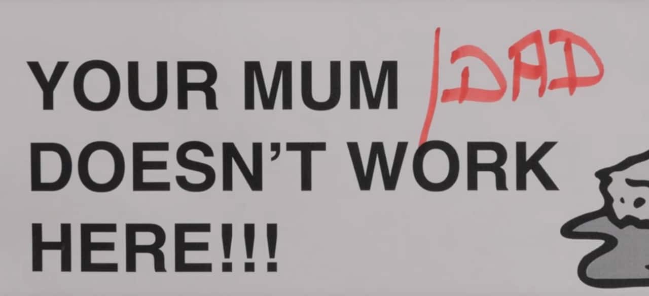 A screenshot from the video which includes the word 'dad' instead of just 'mum' (Diversity Council Australia)