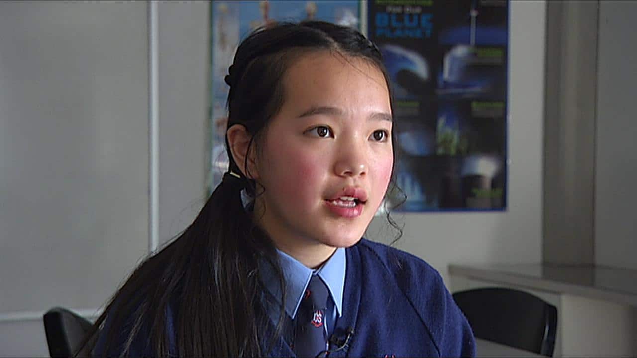 Year 8 student Lang Shen from Dandenong High School (SBS)