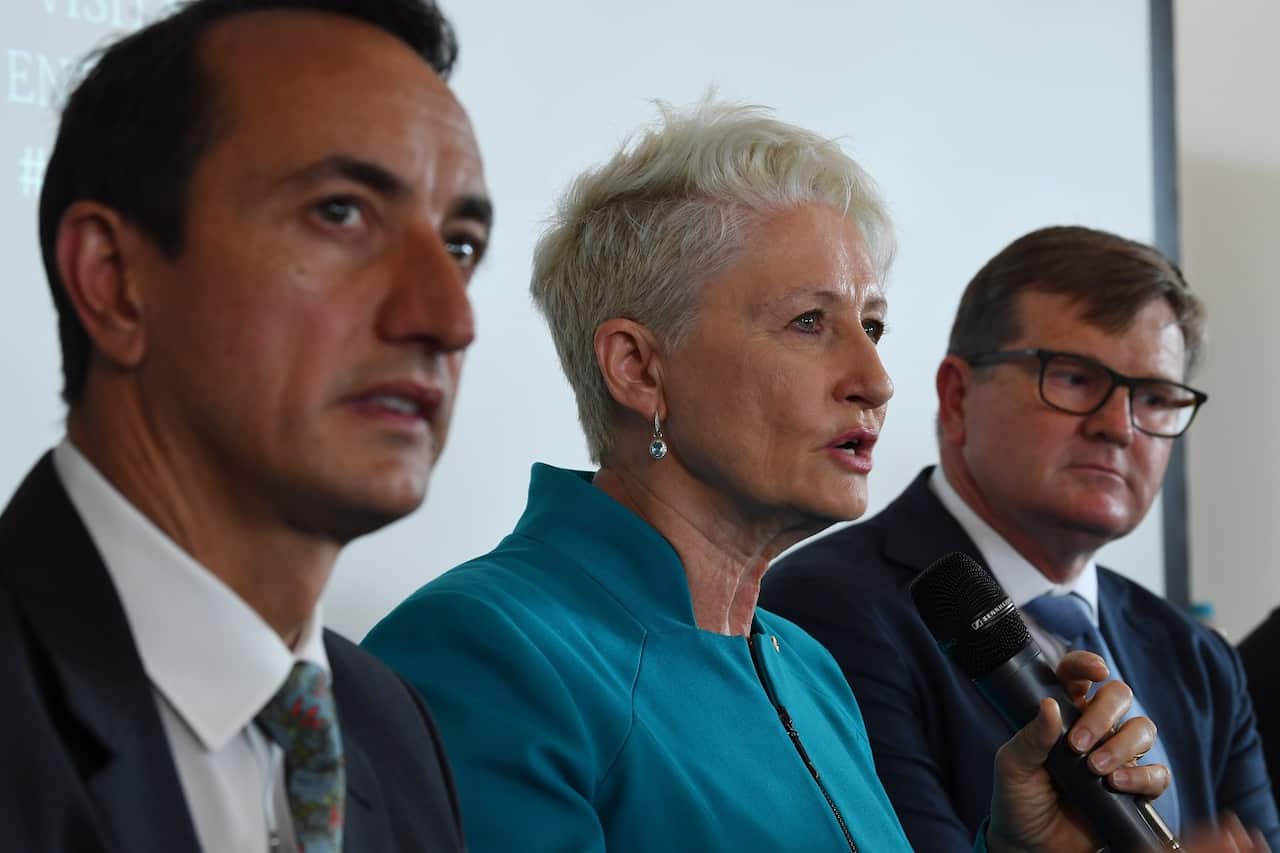 Candidates Dave Sharma, Kerryn Phelps and Tim Murray.