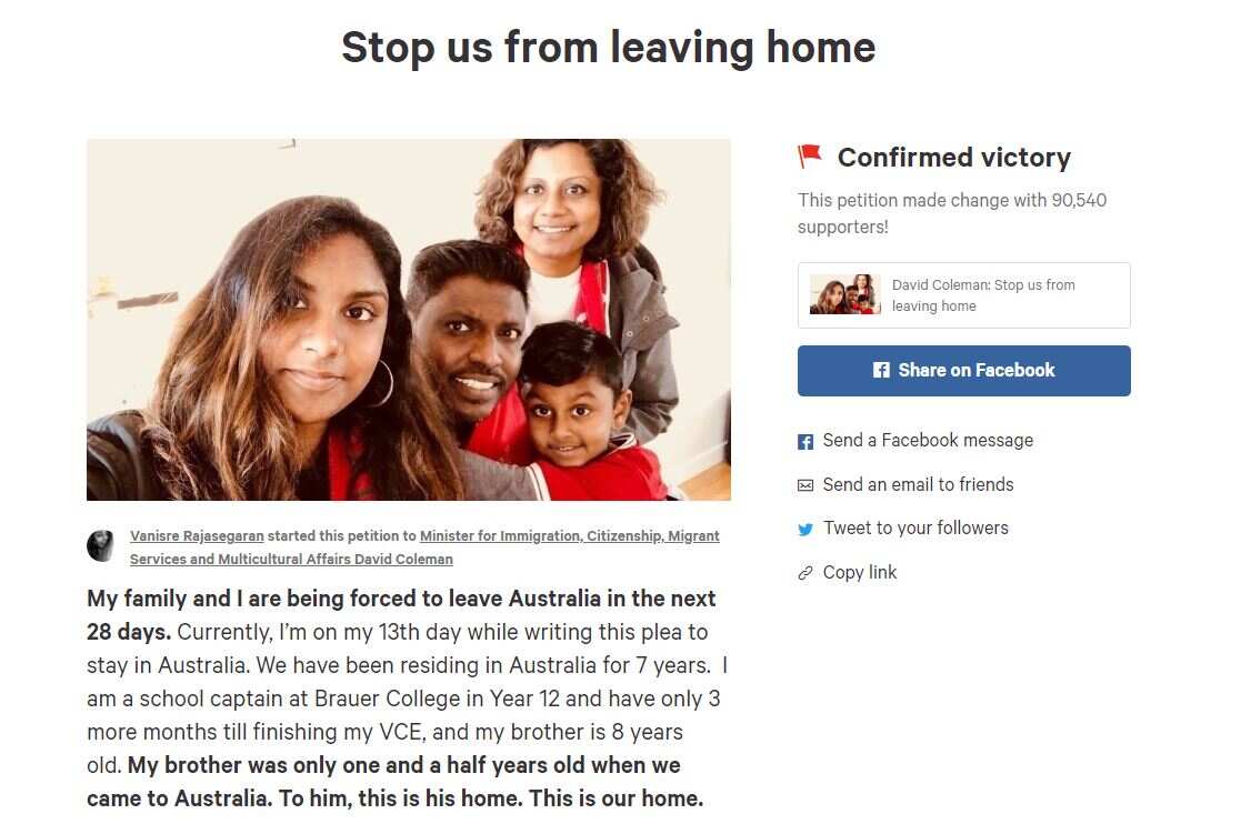 The petition surpassed it's goal of 75,000 signatures.
