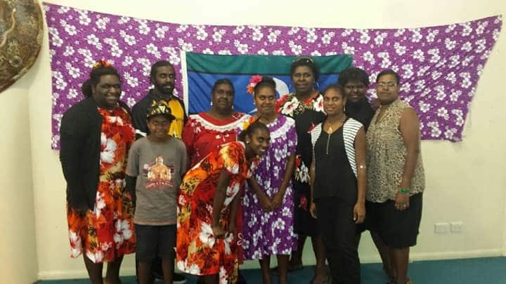 Delma Gisu with her family paying tribute to their Torres Strait Islander roots.