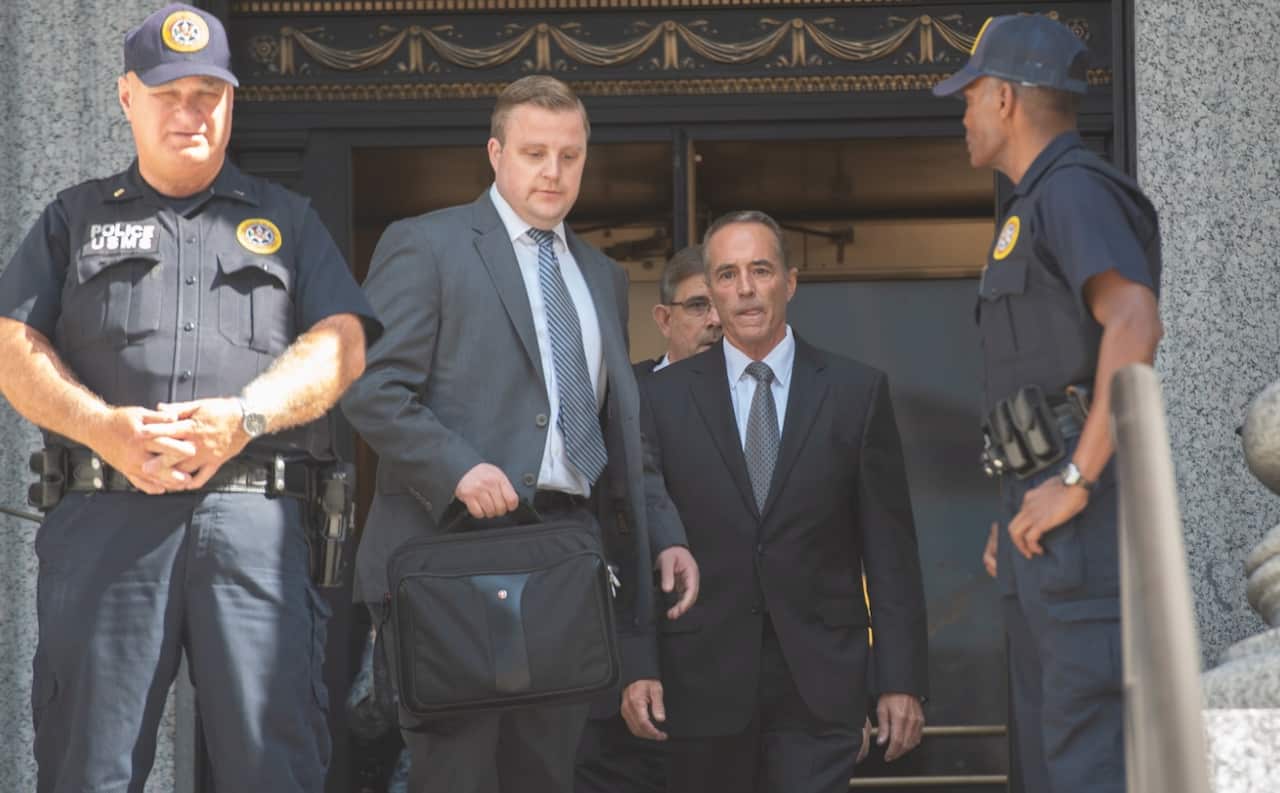 US Congressman Chris Collins (C), Republican from New York leaves Federal Court