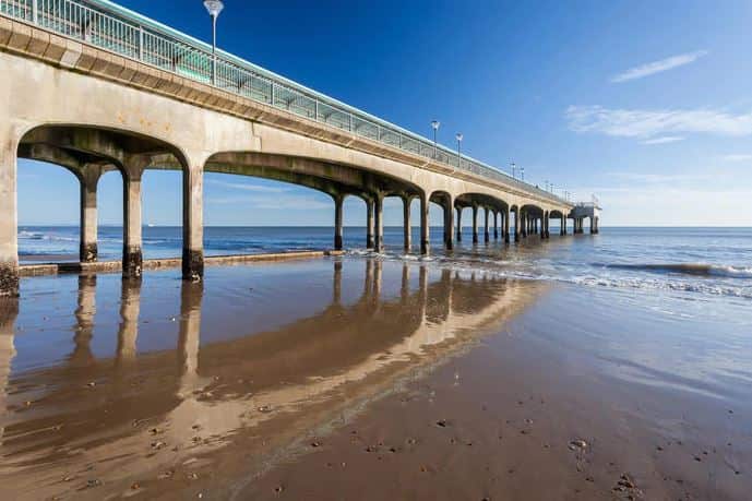 A sunny day at Boscombe Pier near Bournemouth in sourthern England.
