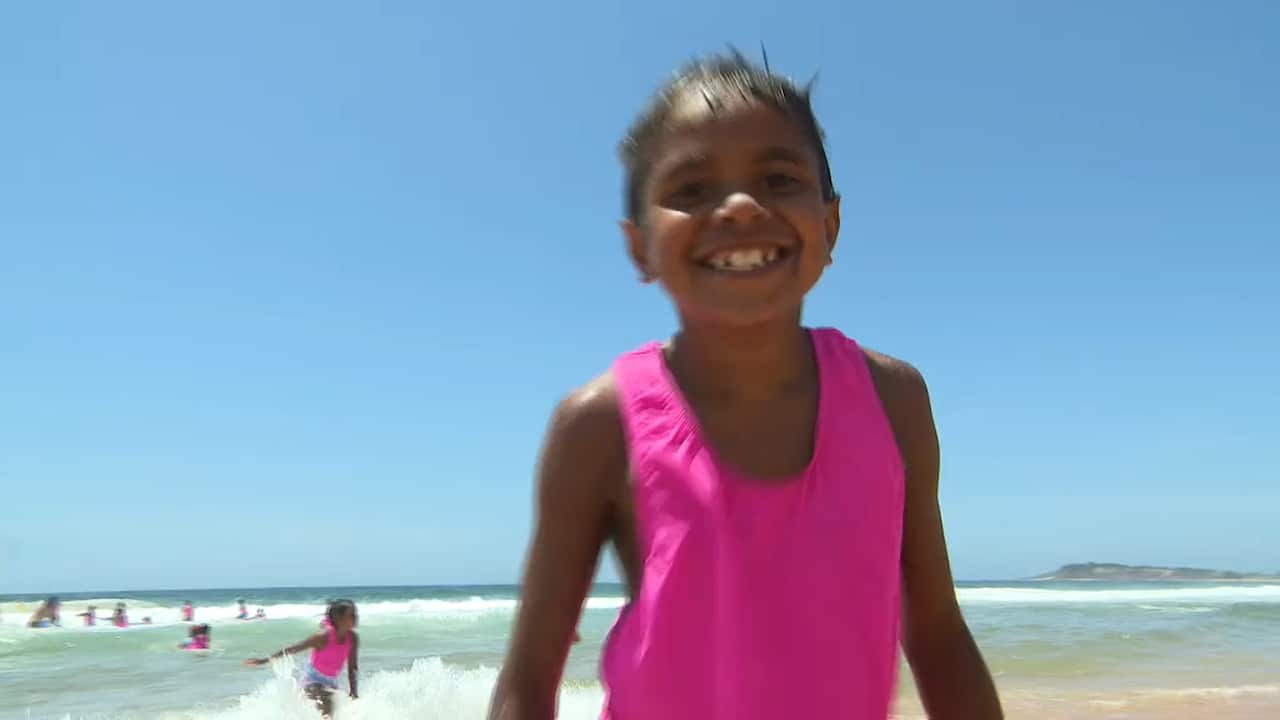 This is nine year-old Diante Williams' first time to the beach.