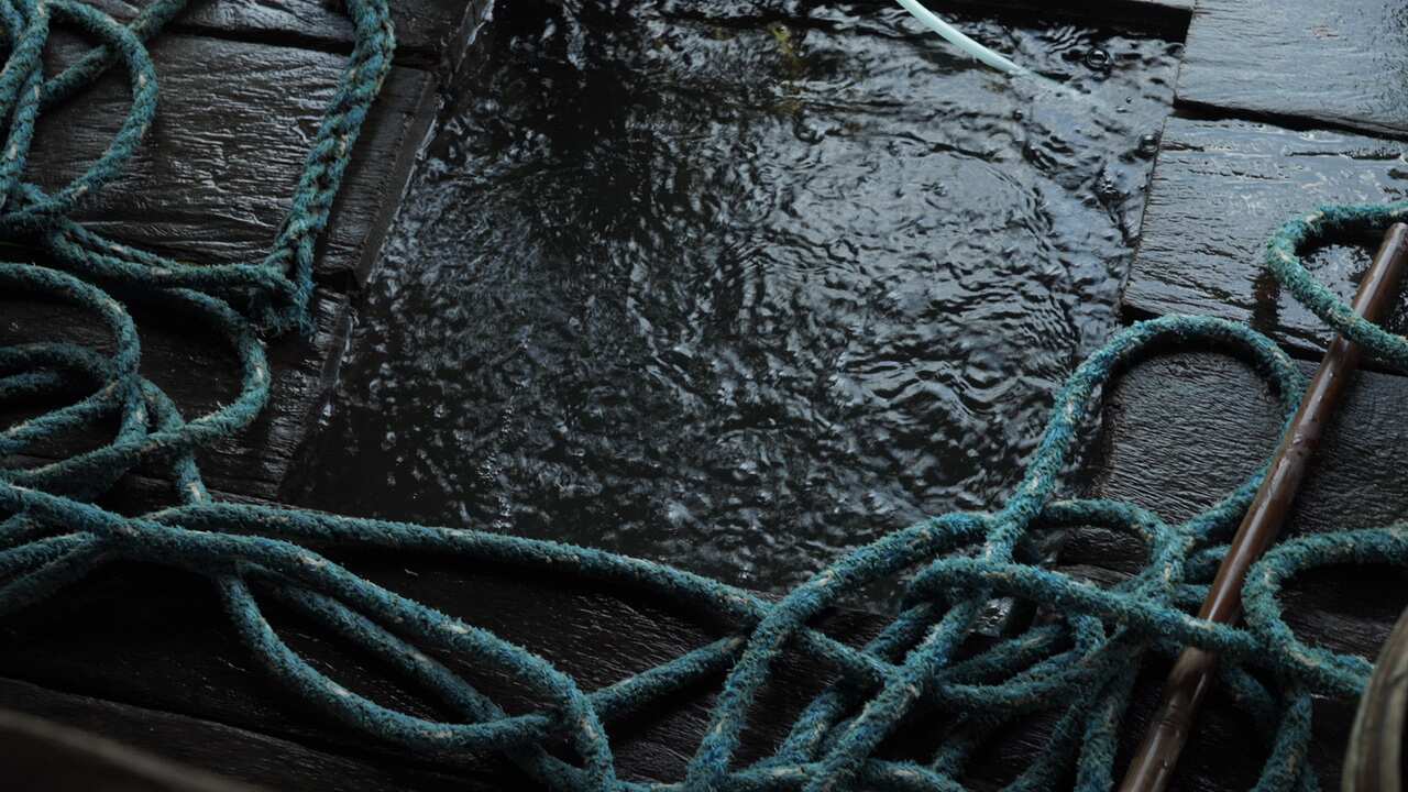 This is the entrance to the dangerous underwater caverns where child miners like Gerald work.