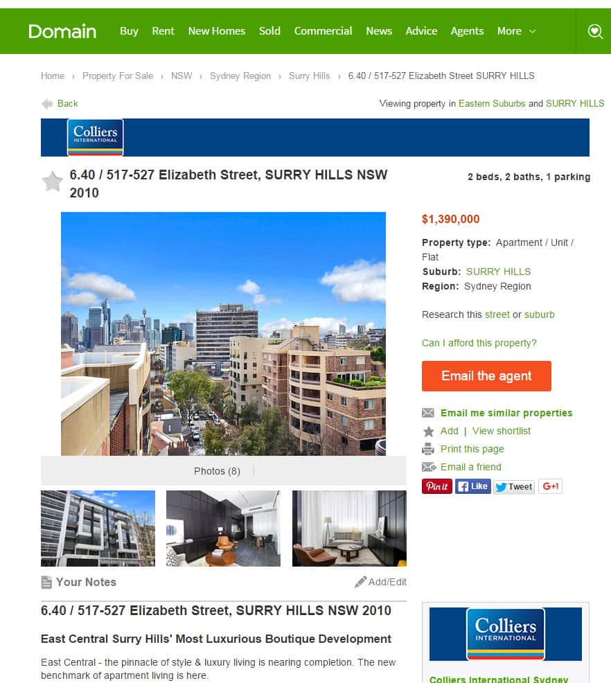 Domain screenshot
