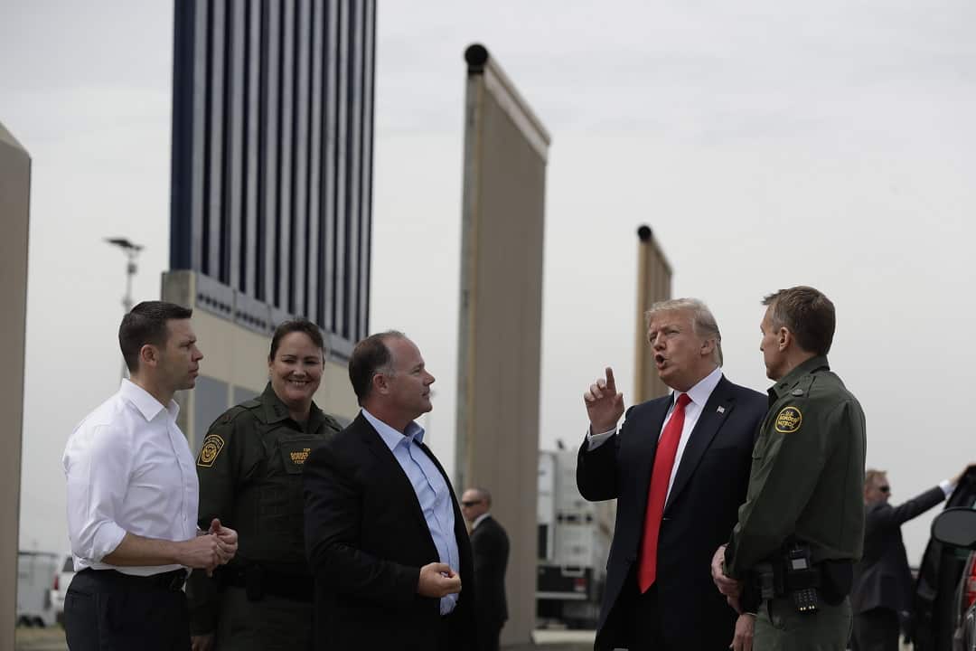 Mr Trump brought a tough message on immigration to California during his first visit as president to the heavily Democratic state.