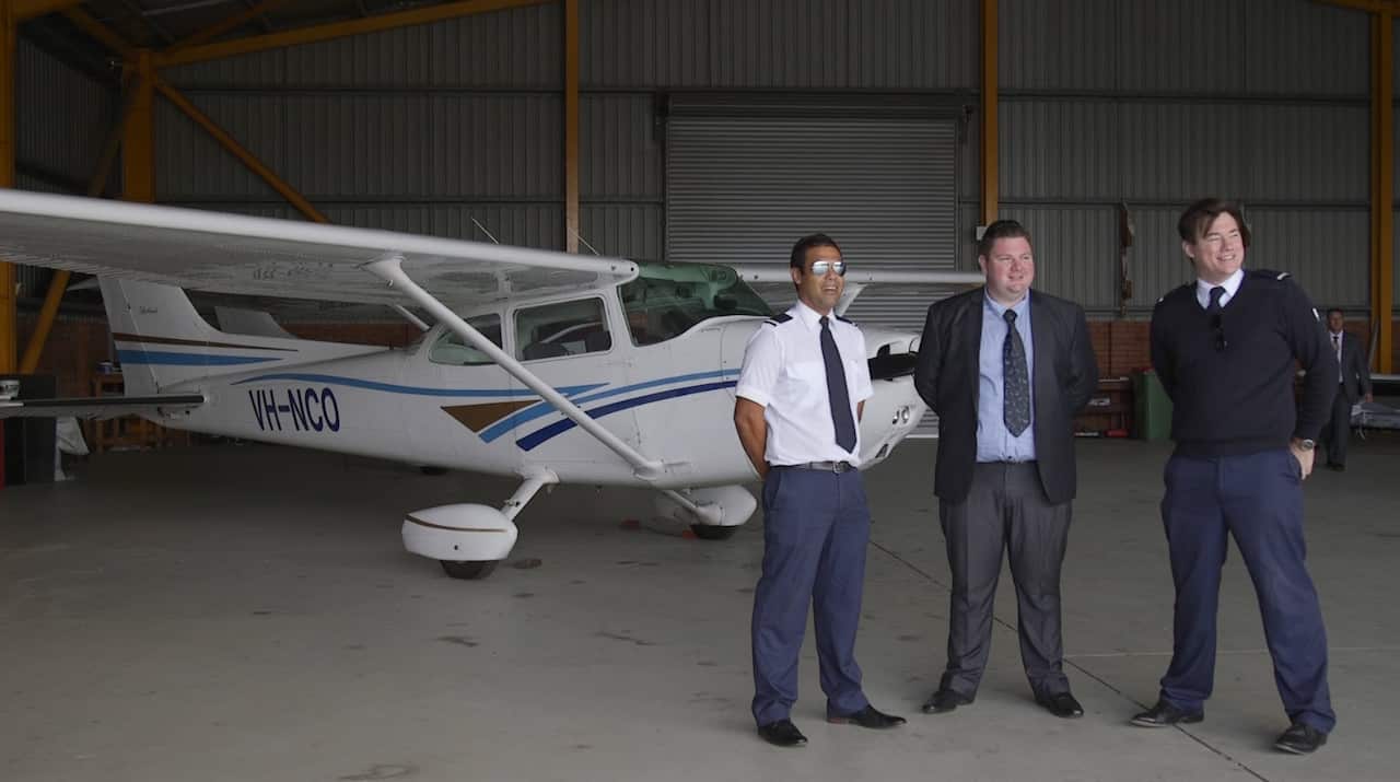 From left to right: Robert Wright, student, Matthew Spicer, DreamSky co founder and Buen Jacobsen, student.