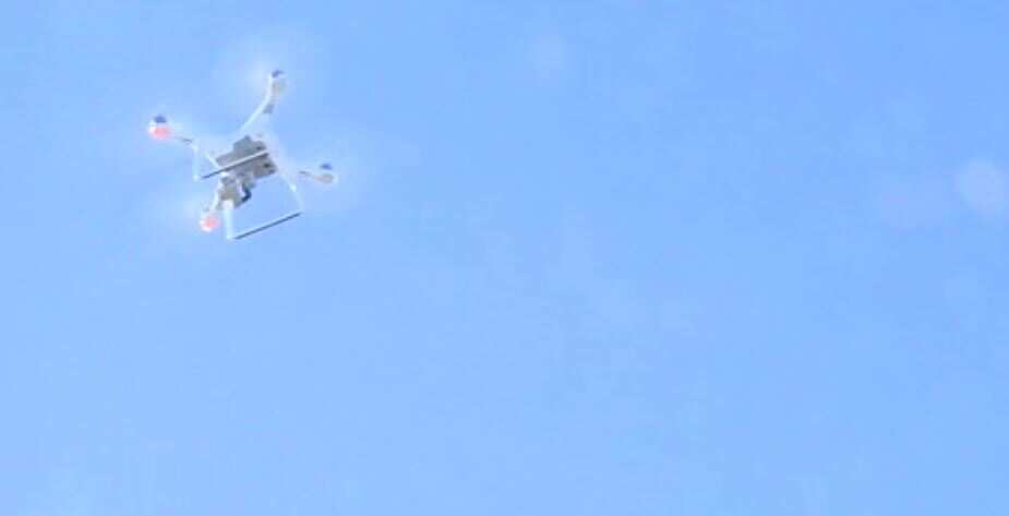 The drone in action.