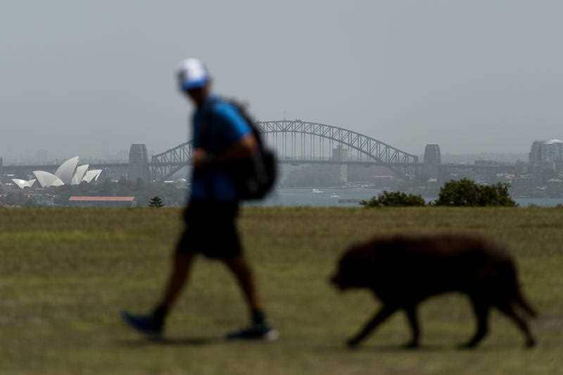Hazy scenes over Sydney  last week.