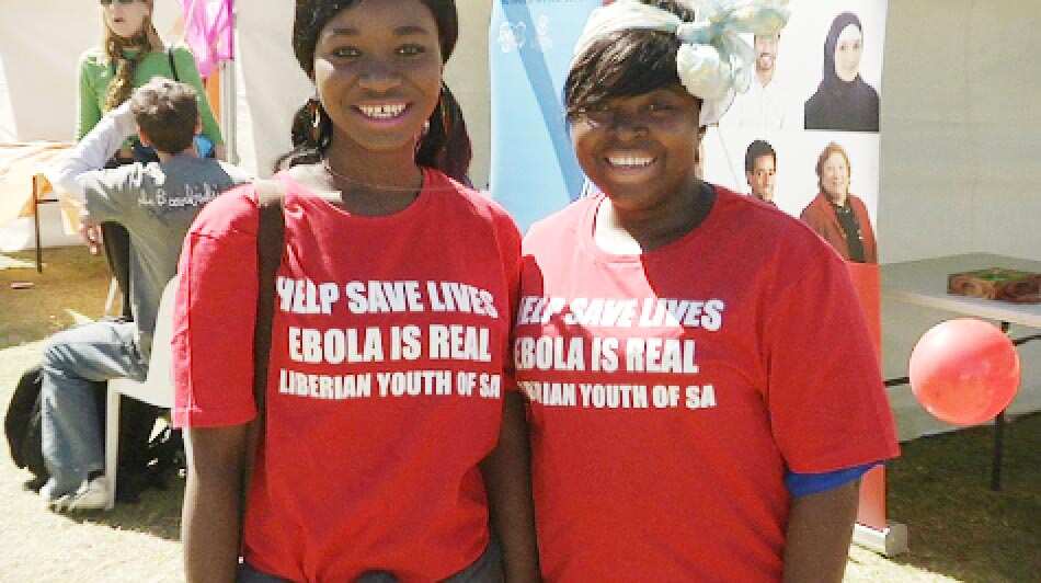 Volunteer fundraisers at the Adelaide African festival in Adelaide.