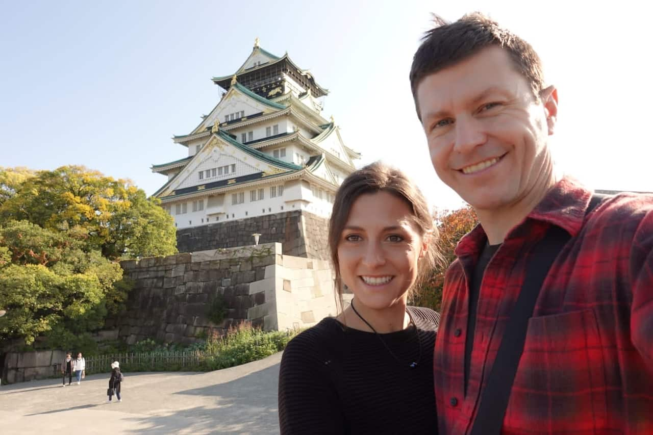 Leigh Dearle and his wife Stephanie in Japan.