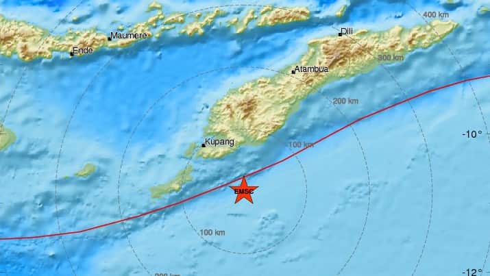 A map showing the earthquake's epicentre.