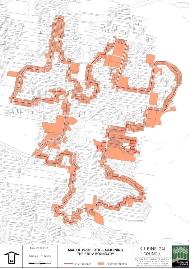 The eruv boundary from council papers