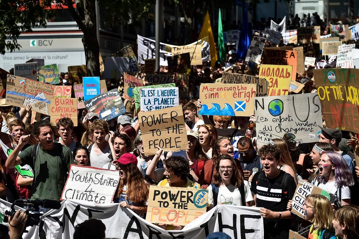 The climate strike in Sydney, earlier this year.