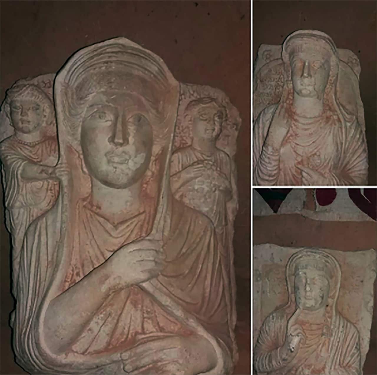 A screenshot of a bust purportedly taken from the ancient city of Palmyra in Syria on sale on Facebook.