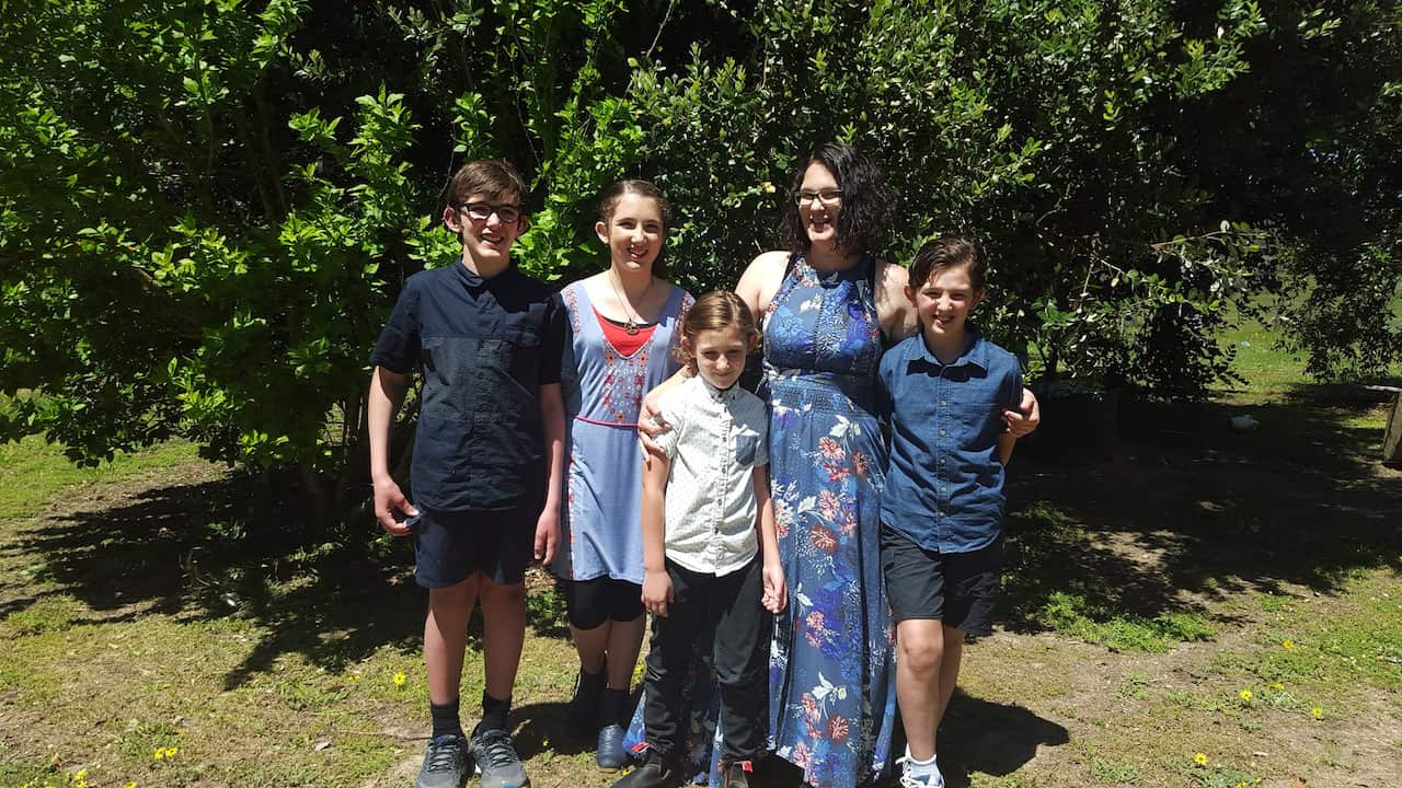 Katrina Miles and her four children.