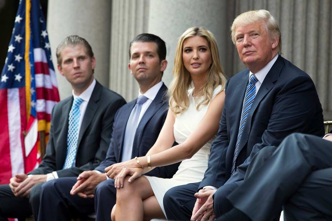 Donald Trump with from left, Eric Trump, Donald Trump Jr and Ivanka Trump.